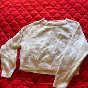 Express cropped sparkly sweater. EUC - when once!
